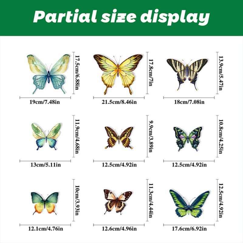 9 Sheets Colorful Butterfly Window Clings, Anti Collision Double Sided Window Decals, Non-Adhesive