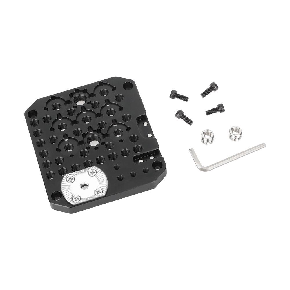 HDRIG Multi-Hole Mounting Plate with ARRI Gear for Blackmagic PYXIS 6K Camera серебряный