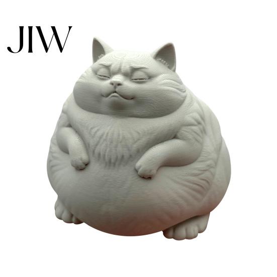 Handmade Craft Supplies for Adults Fat Cat Figurine, Cute Lazy Desk Car Decor with Solid Base, Desktop Decorations Office Mini Calming Statue Office,