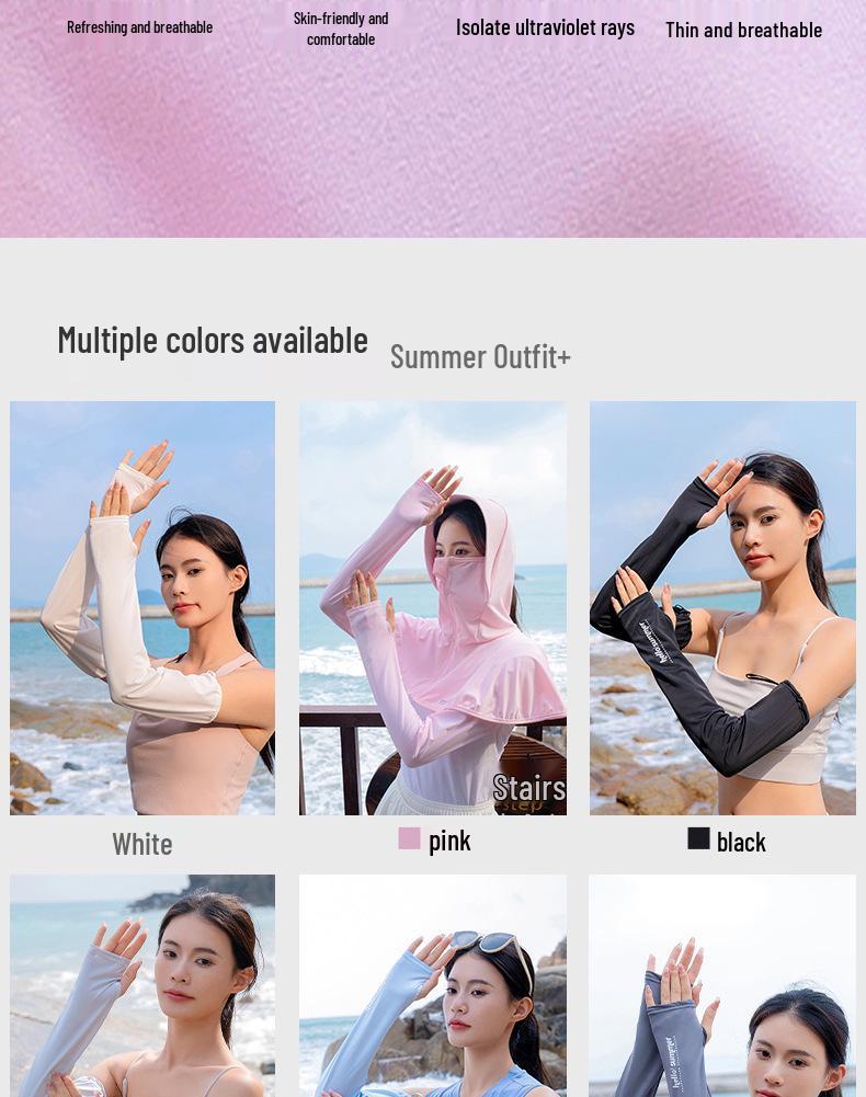 Women's UV Protection Ice Silk Arm Sleeves for Driving, Cycling, Outdoor Sports & Camping