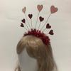 Valentines Day Glitter Tinsel Hair Hoop Red Sequin Heart Headband Party Hairband