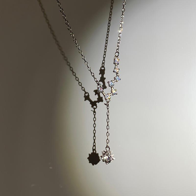 Constellation Tassel Star Necklace Female Tide Flash Diamond Pendant Big Dipper Collarbone Chain Fairy