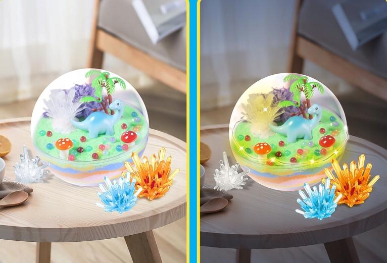 LED Crystal Growing Creative Educational Kit Aquarium Dinosaur Chemist