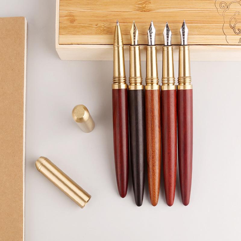 Rosewood Signature Business & Student Pen Set - Includes Ballpoint and Fountain Pen with Custom Logo in Gift Box.