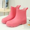 Chelsea rain shoes women's fashion water shoes new velvet rain boots waterproof boot cover shoes non-slip rubber shoes