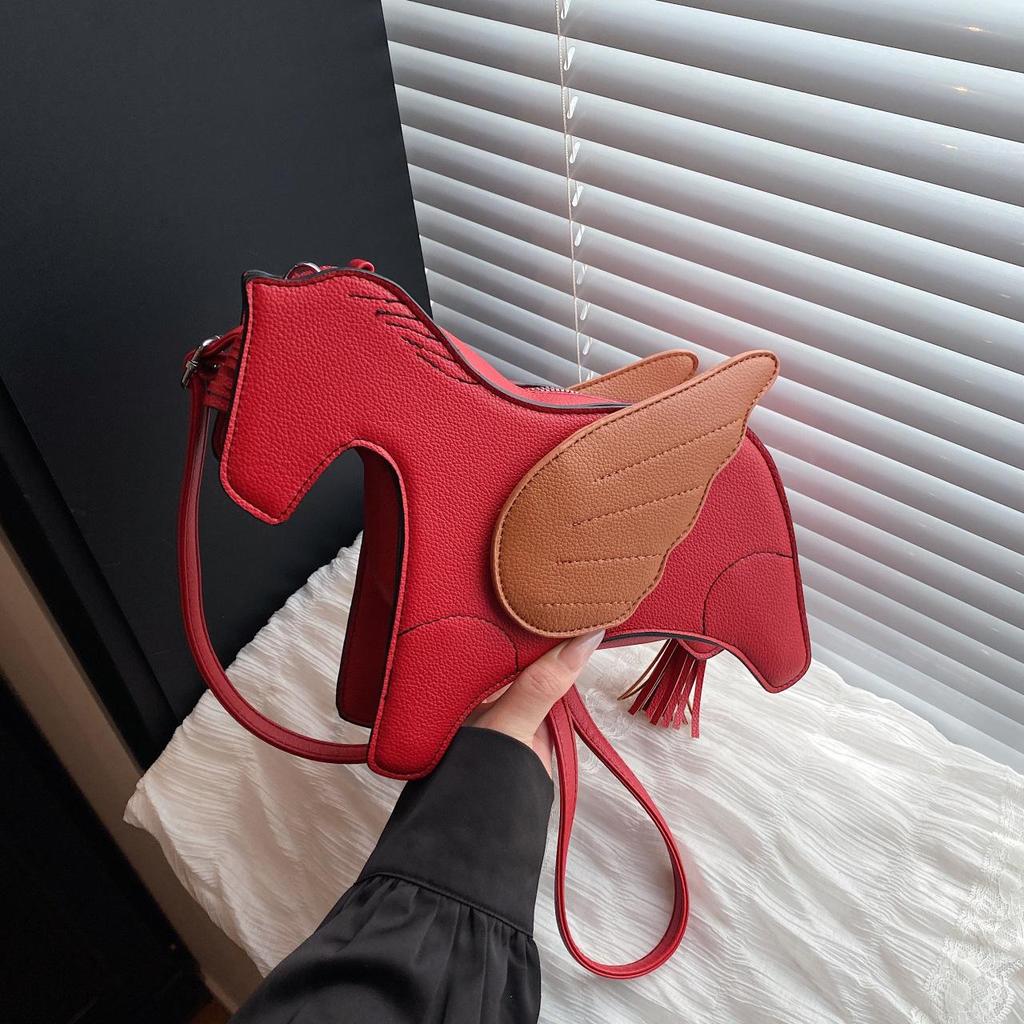Yogodlns High Quality Women PU Leather Shoulder Bag Fashion Horse Shape Handbags Crossbody Bags for Women Casual New Female Messenger Bag