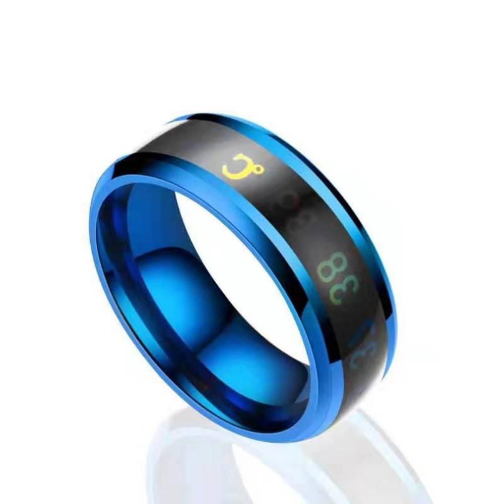 1PC Intelligent Temperature Sensitive Titanium Steel Mood Ring In 5 Colors for Women and Men, Waterproof Emotion Feeling Jewelry