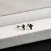 Stainless Steel Geometric Black Series Stud Earrings, Cross Simple Earrings, Love Dripping Oil Personalized Earrings
