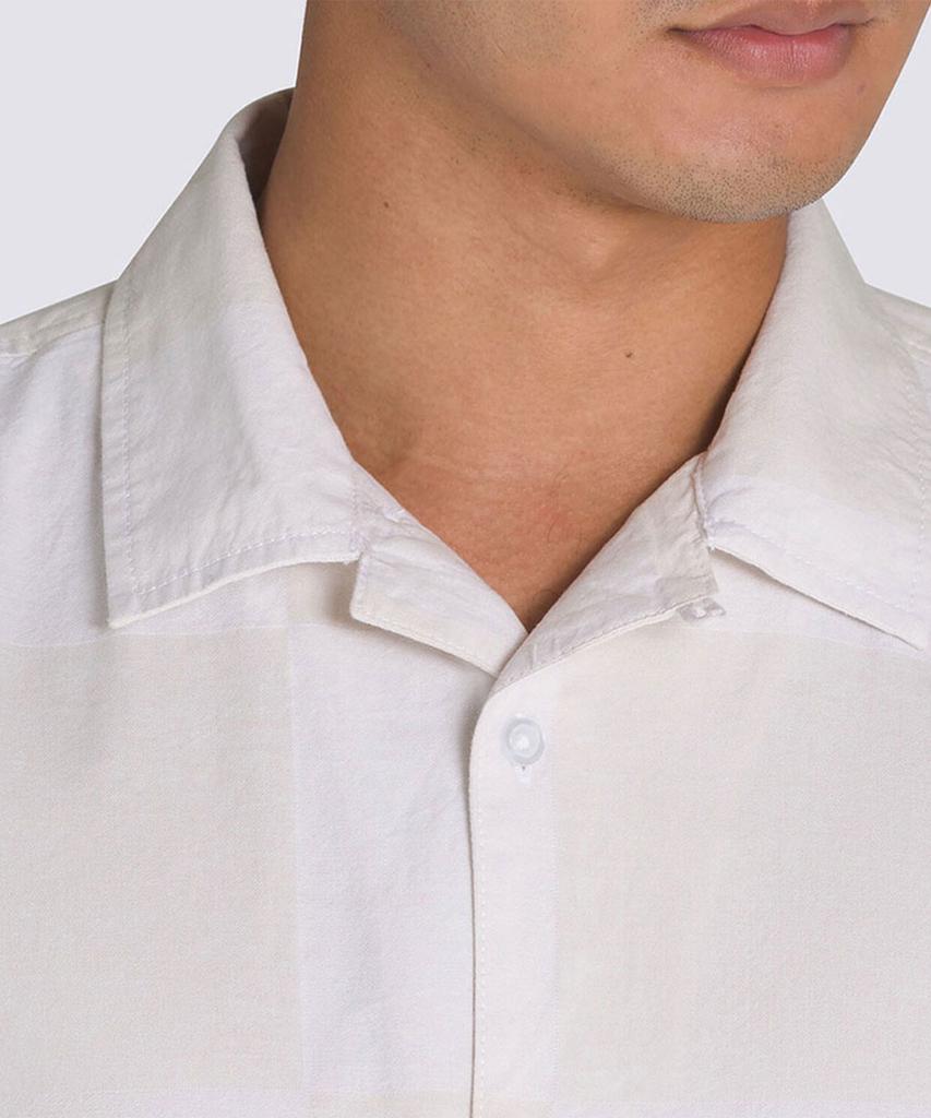 VANS Kessler Checkerboard Woven Short Sleeve Shirt - White - Marshmallow / Vn000M18E681