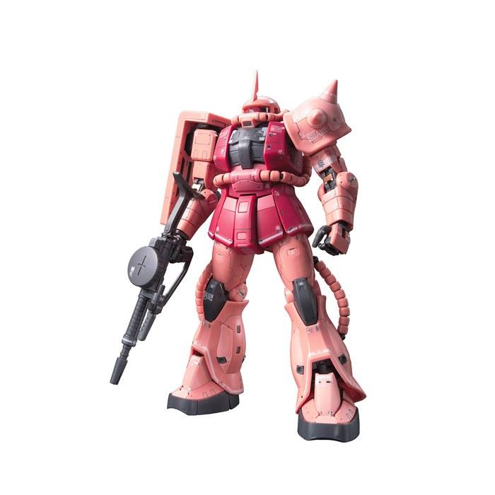 BANDAI SPIRITS RG Mobile Suit Gundam MS-06S Char's Zaku 1/144 Scale Color-Coded Plastic Model (Blue, Red) 31x19x8cm