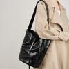 Fashion Versatile Bucket Bag Trendy Tote Big Bag Commuter Leather Women's Bag Hand Grab Shoulder Bag