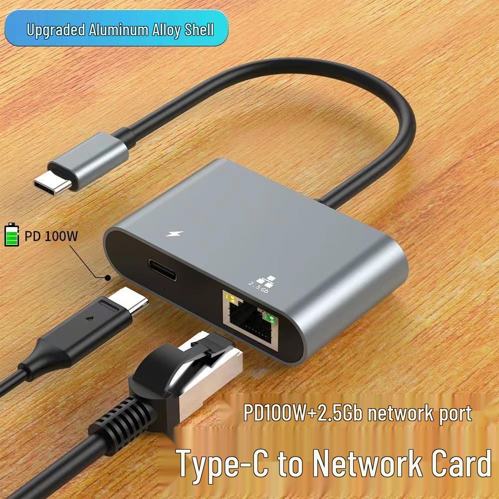 USB-C Netzwerkkarte mit PD-Stromversorgung für Mobiltelefon, Tablet, Laptop, Switch, Spielekonsole
