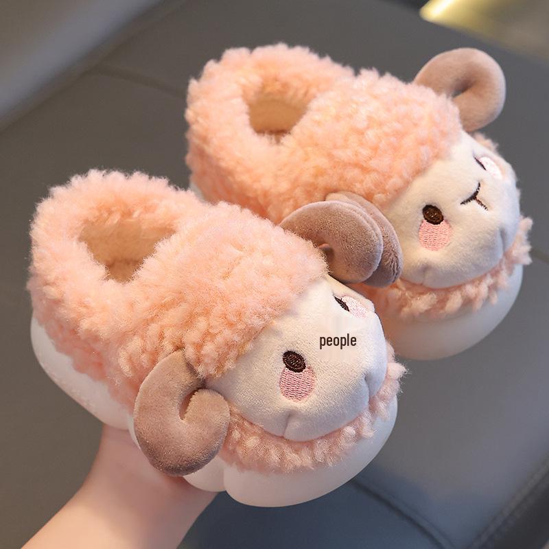 

Winter Children s Non-Slip Cotton Slippers for Boys & Girls, Warm Plush, Heel-Covered, for Ages 1-3 28/29 (Inner Length 18CM, Age 3-4)