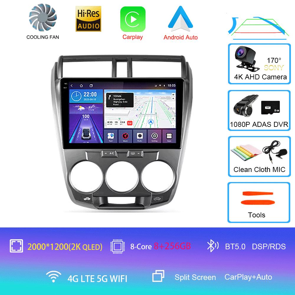 Car Radio Android 14 Carplay Multimedia Player For Honda City 2008 2009 2010 2011 2012 2013 2014 Autoradio Stereo 2din Head Unit