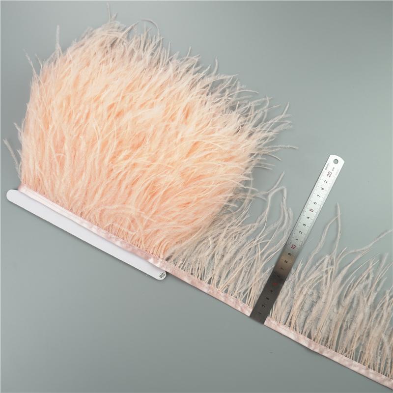 1Meter/Lot 10-15Cm Ostrich Feather Fringe Trim For Crafts Plumas Ribbon For Needlework And Handicrafts Feather Dress Accessories