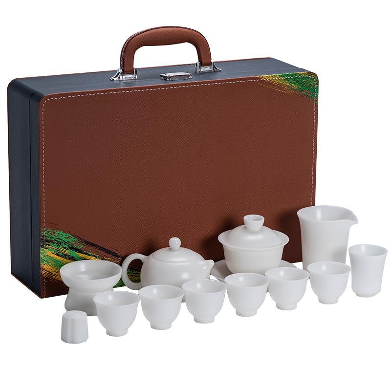 High-end Ice-based Vegetarian Jade Porcelain Handmade Teapot Light Luxury Business Gift-giving Dehua White Porcelain Unglazed Tea Maker