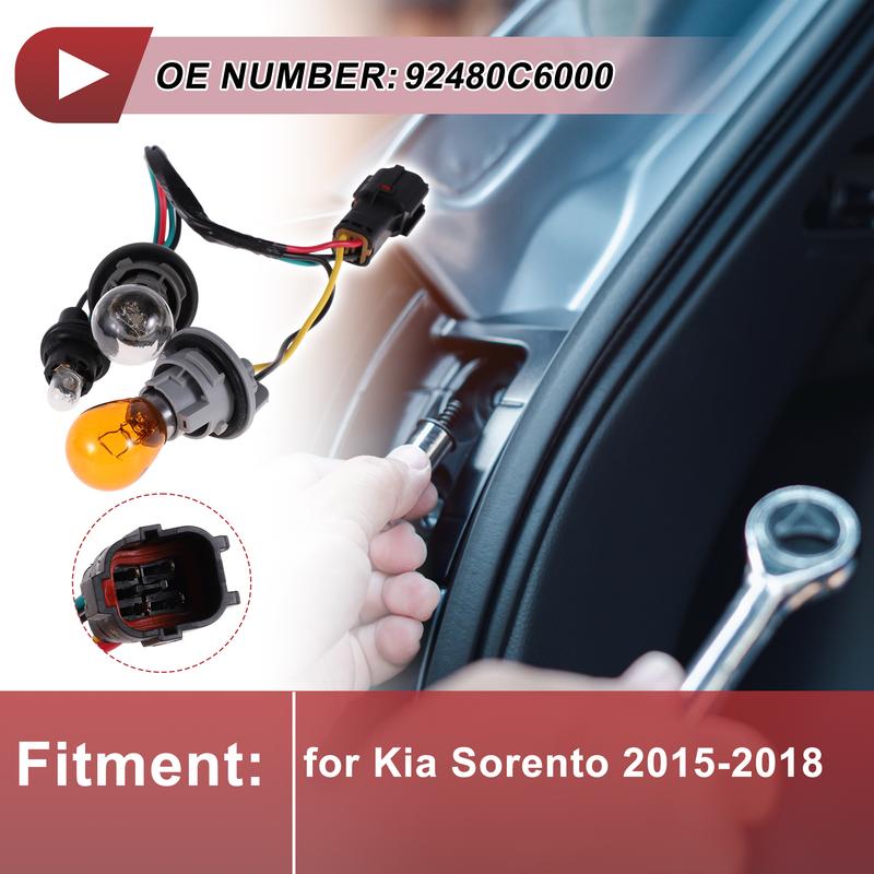 X Autohaux Tail Light Socket Wiring for Kia Sorento 2015-2018 No.92480C6000 Bulb Pigtail
