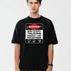 Weather Warning Graphic T-Shirt Distressed Warning Sign, Meteorologist Warning Label Unisex 100% Cotton Novelty Tee