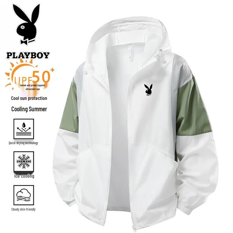 PLAYBOY Men s Summer Sun Protection Hooded Jacket S