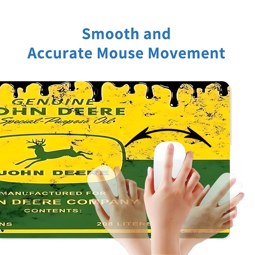 John Deere Oil Label Large Gaming Mouse Pad Nonslip Rubber Base Waterproof Desk Mat For Office Pc Laptop