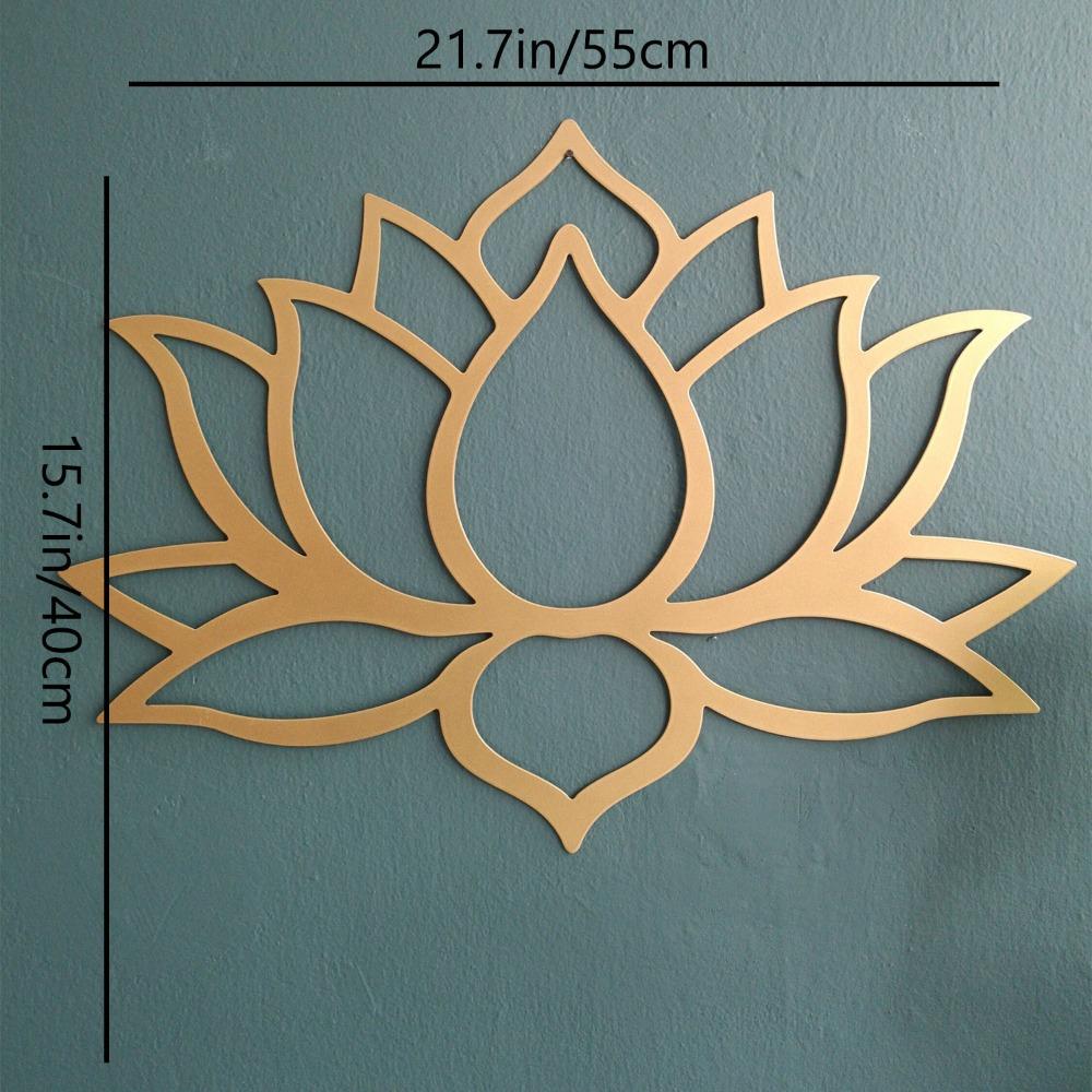 1 pièce Art Mural Mandala Lotus Vintage Sculpture Métal Décor Jardin Intérieur Extérieur Cadeau Spirituel Halloween Noël Bohème Patio Suspendu