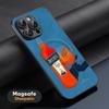 Custodia Arancione per Telefono Cocktail Aperol Spritz Per iPhone 16 15 14 13 12 11 Plus Pro Max Lusso di Alta Gamma Magsafe Pelle di Pecora