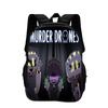Murder Drones Backpack Durable Fashionable Cartoon Zipper Large Capacity Backpack Best Birthday Gift for Boy and Girl