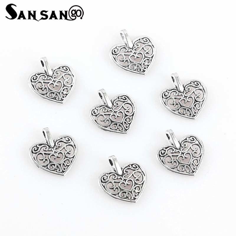 

30Pcs полосой Любовь сердца сплава кулон очарование K Белый цвет для DIY женщина мужчина Драгоценные аксессуары