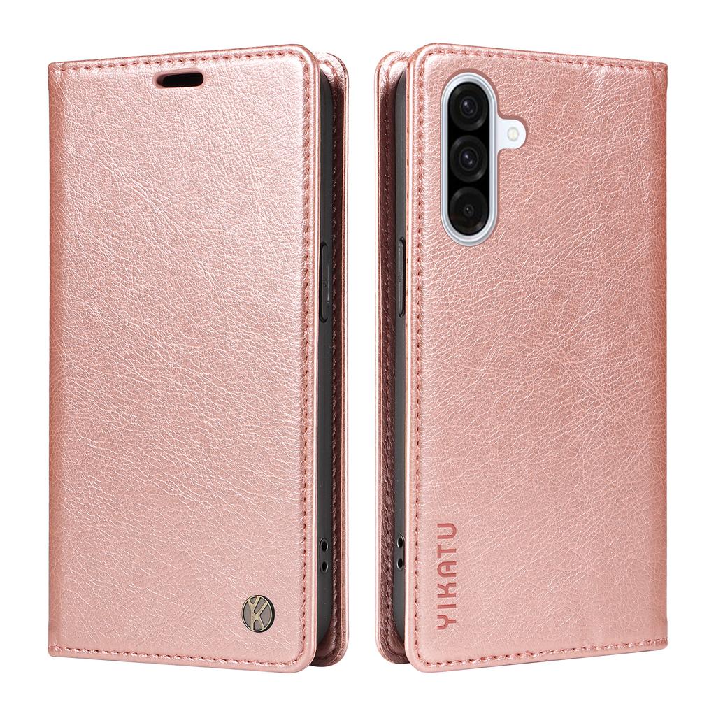 For Samsung Galaxy A36 5G Wallet Case YIKATU YK-006 Magnetic Closure Leather Phone Cover Litchi Texture