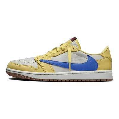 Travis Scott x Air Jordan 1 Bílá Hnědá Travis Scott X AJ1 Nízké Vintage Basketbalové Boty Dámské DZ4137-700(Tým1897- )