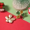 Christmas exquisite, niche, simple fashion, colorful flower stud earrings, versatile daily commuter girl