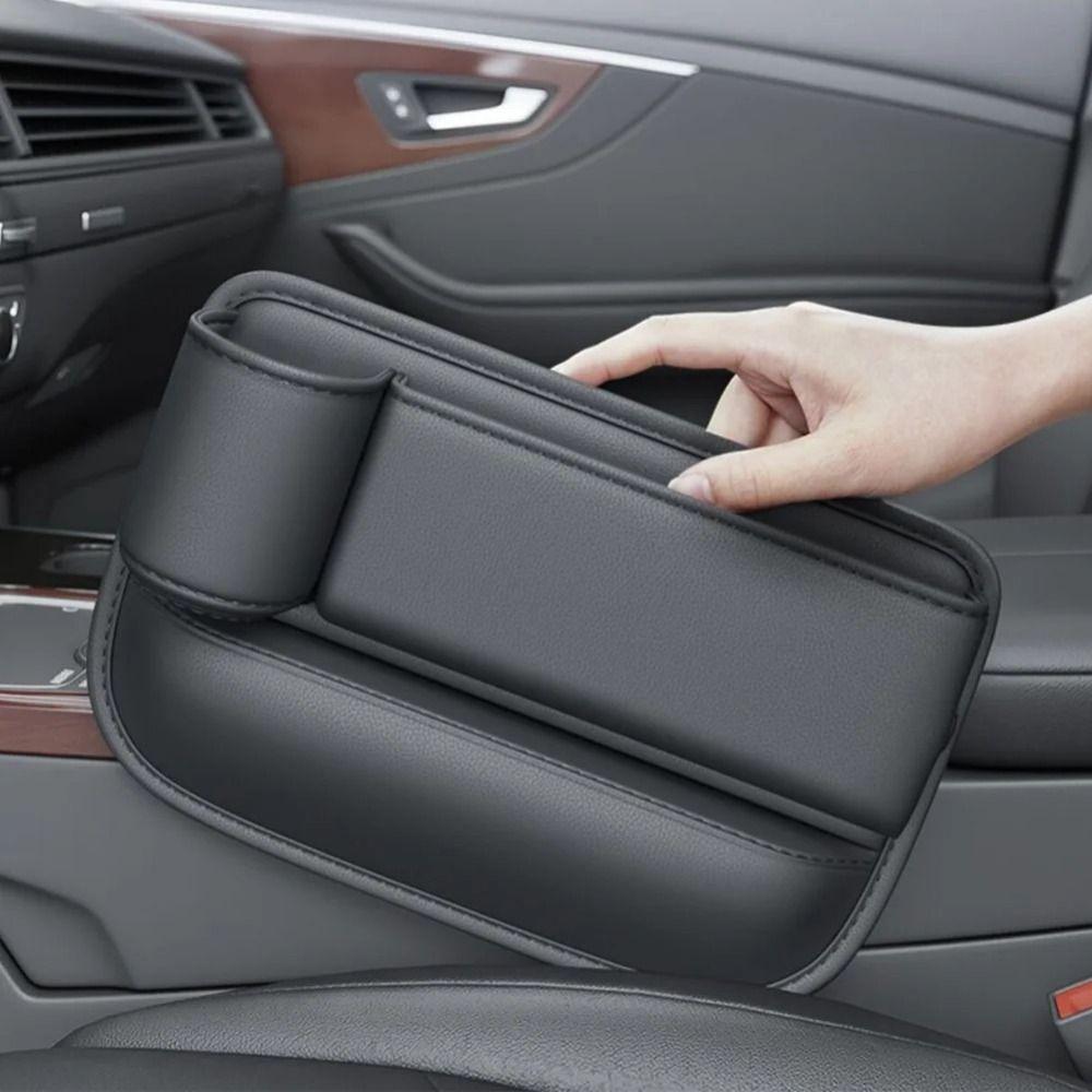 Leather Car Seat Storage Box Cup Holder Car Seat Gap Filler  Phones Container