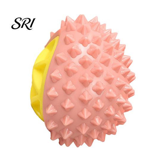 Dog Teething Toy Squeaky Durian Spiky Chew Teeth Non-toxic Cleaning for Aggressive Chewers Outdoor Training Fetch Game Long-lasting
