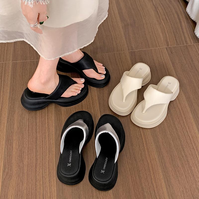Fashion Shoes Womens Slippers Outdoor Beige Heeled Sandals Pantofle Slides Rubber Flip Flops Black 2025 Hawaiian Retro Rubber Flip Flops