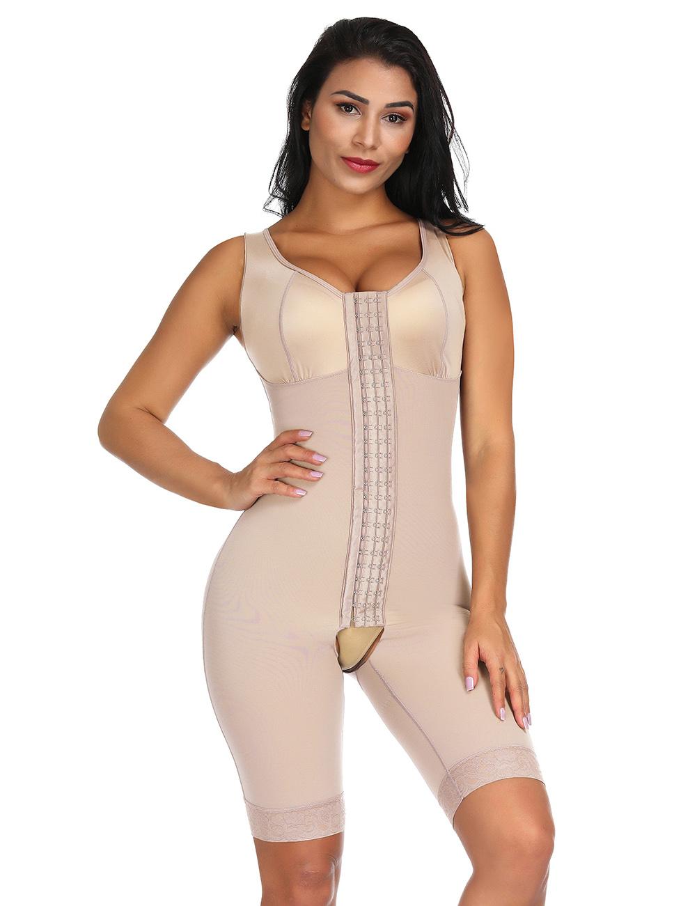 

Colombianas Fajas Powernet Girdle Verox Three Hooks At Front Bra In Lycralong Thigh Slimming Woman Reducing Girdles Colombianas S бежевый