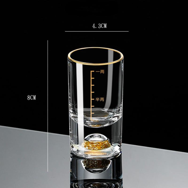 4 ks/2 ks Sklenice Golden Mountain Vision se zlatou fólií Luxusní sklenička 50 ml Malý objem Sklenice na víno Skleničky na lihoviny Čajové nádobí