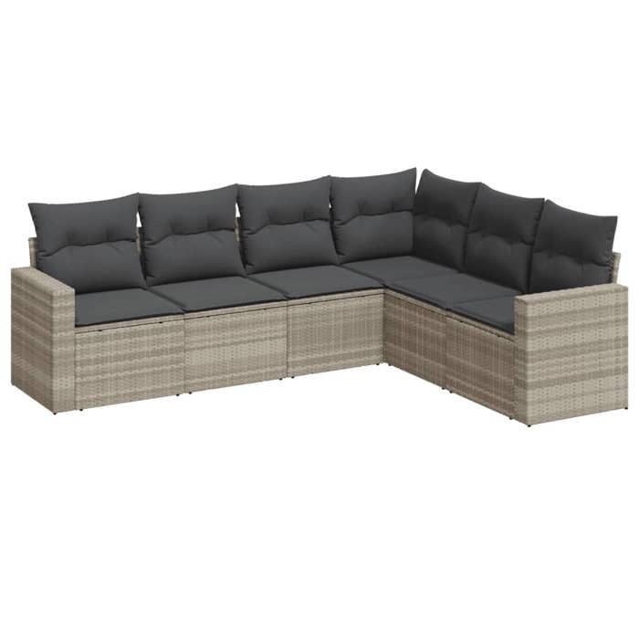 VidaXL Salon de Jardin avec Coussins 6 pcs, Canapés de Terrasse, Ensemble de Meubles de Patio, Mobilier d'Extérieur, Gris 3219002