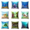Ocean Pillowcase Cartoon Pattern  Lumbar Pillow Sofa   Cushion