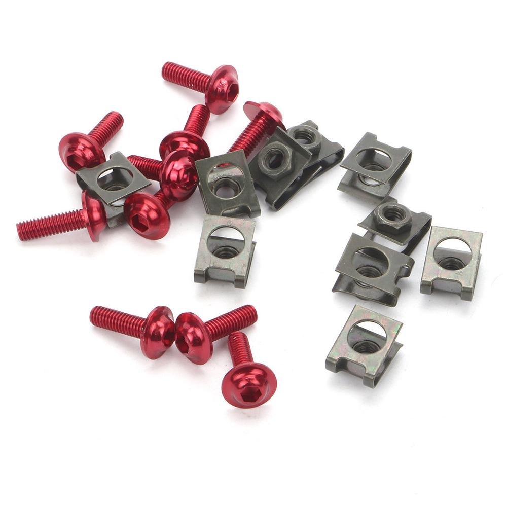 

10 шт., комплект болтов для обтекателя мотоцикла M6, 6 мм, шпиль, крепежный винт, зажим для скорости