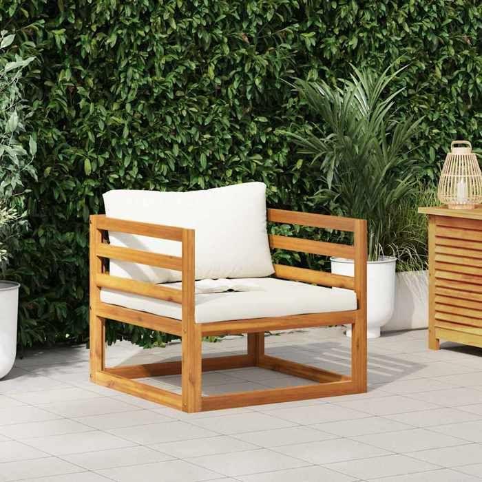 Maison Exclusive - Chaise de jardin avec coussins crème Bois d'acacia massif