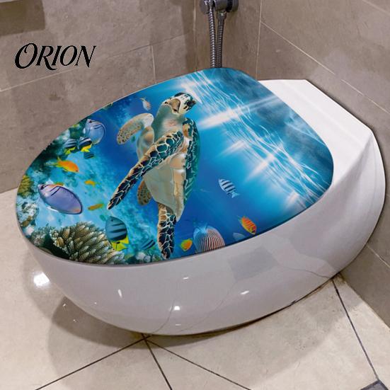 Waterproof Toilet Stickers Sea World Lid Stickers, Wall Sticker, Easy Removable Bathroom Peel & Stick Decal for Restroom Decor Creative Home