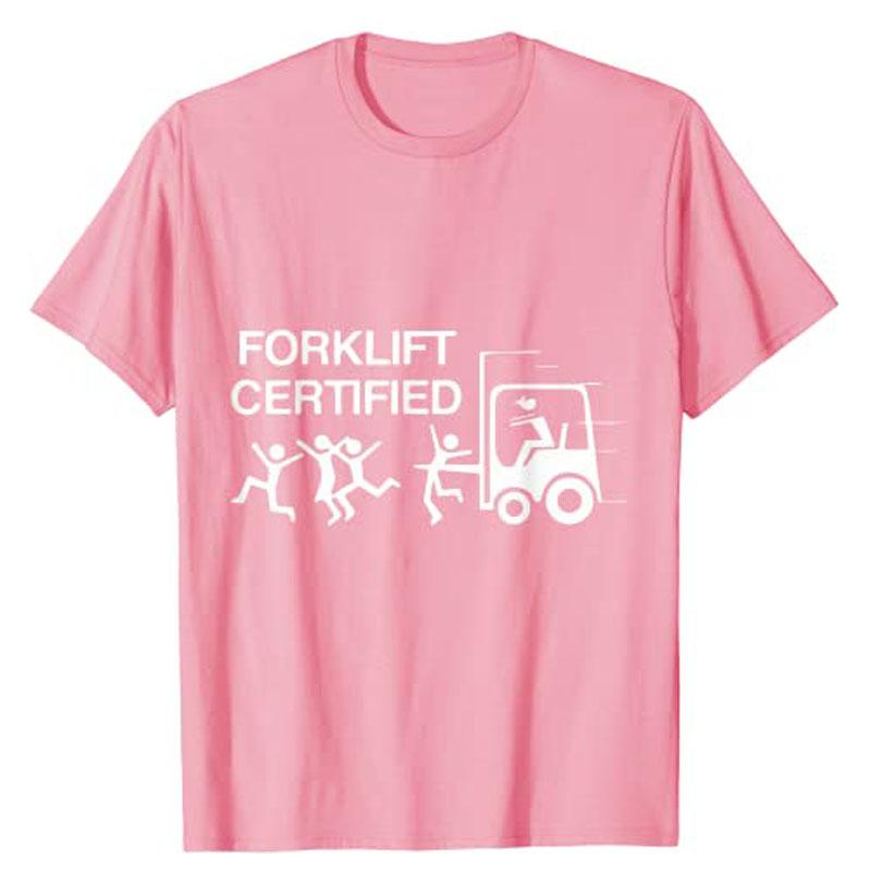 Funny Forklift Operator Forklift Certified Retro Vintage T-Shirt Humor Funny Graphic Tee Husband Gift Men's Fashion Cool Clothes