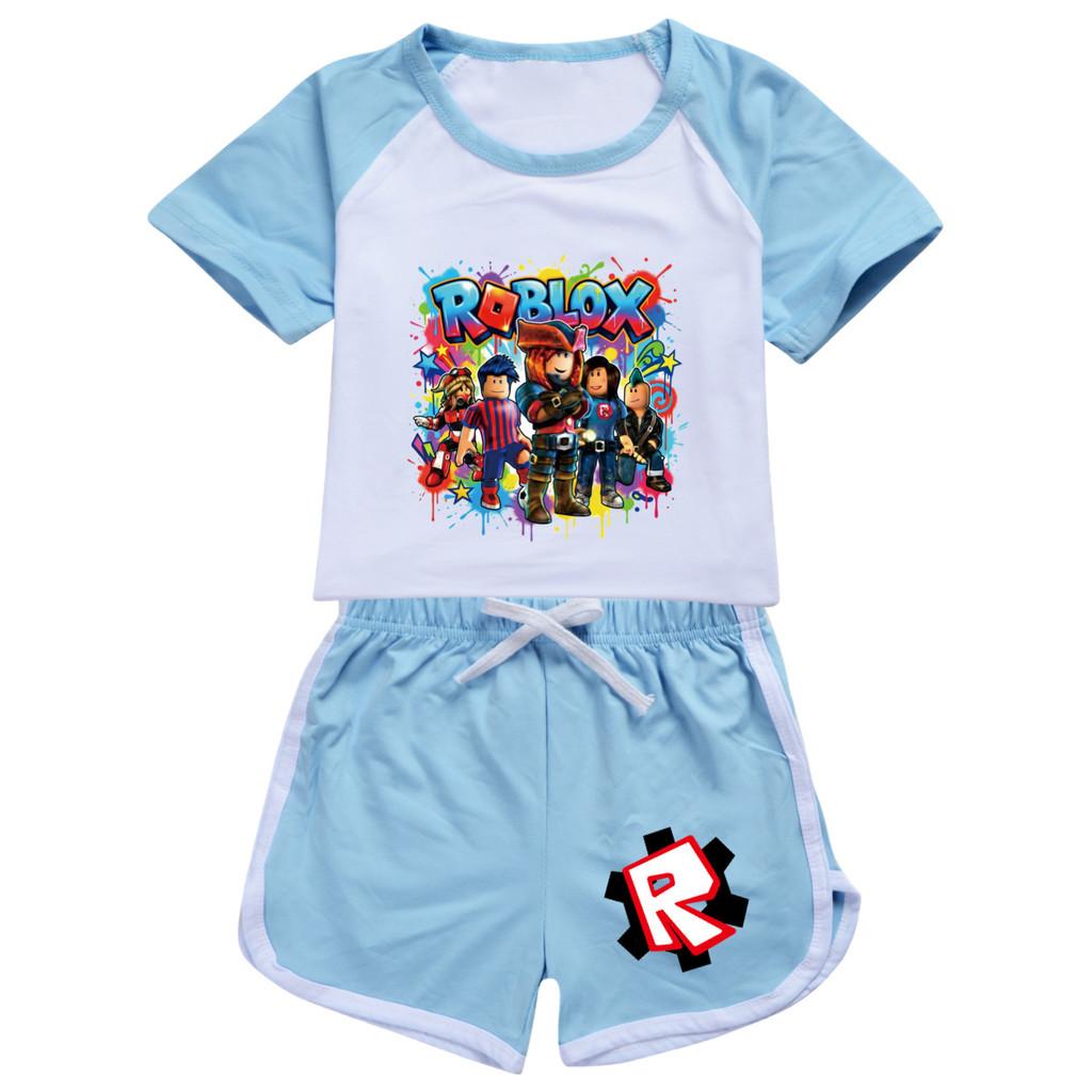 5578 Kids Boys Girls Roblox Printed Top Pants Sport Tracksuit Clothes Set
