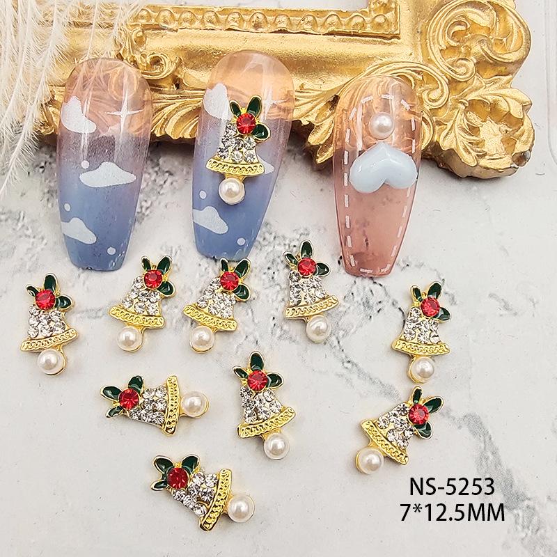 Christmas Nail Art Accessories: Festive Drills & Decorations with Trees, Santa, Deer & Snowman Designs