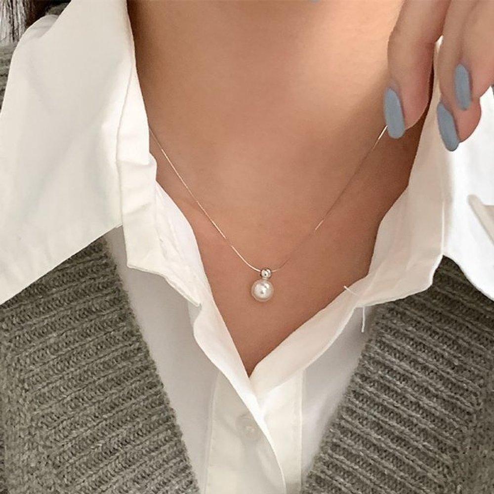 (925 Silver) Round Pierced Necklace A 13 (Weea510)