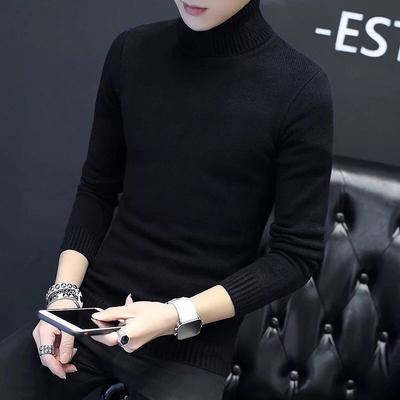Fijne Jeugdige Mode Sweatwear Heren Anti-pilling Hoge Kwaliteit Gebreide Coltrui Slim Fit Lange Mouw Pullover Effen Kleur Trend Herenkleding