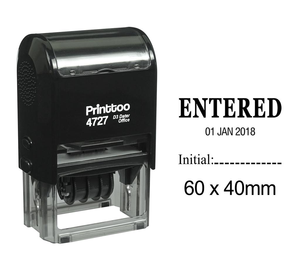 Printtoo Self Inking Dater Stamp With Entered Initial Text Office Stationery Date Rubber