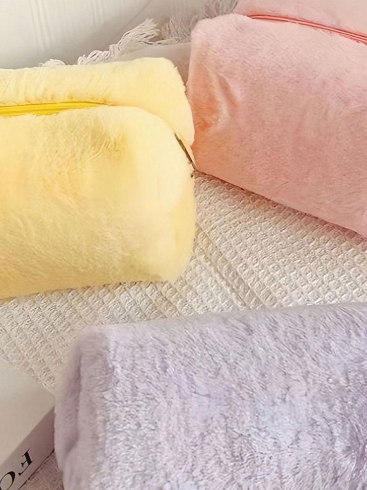 1PC Plush Makeup Bag, Small Design, Lovely, Advanced, Convenient Storage Bag, Large Capacity, Multi-layer Bag