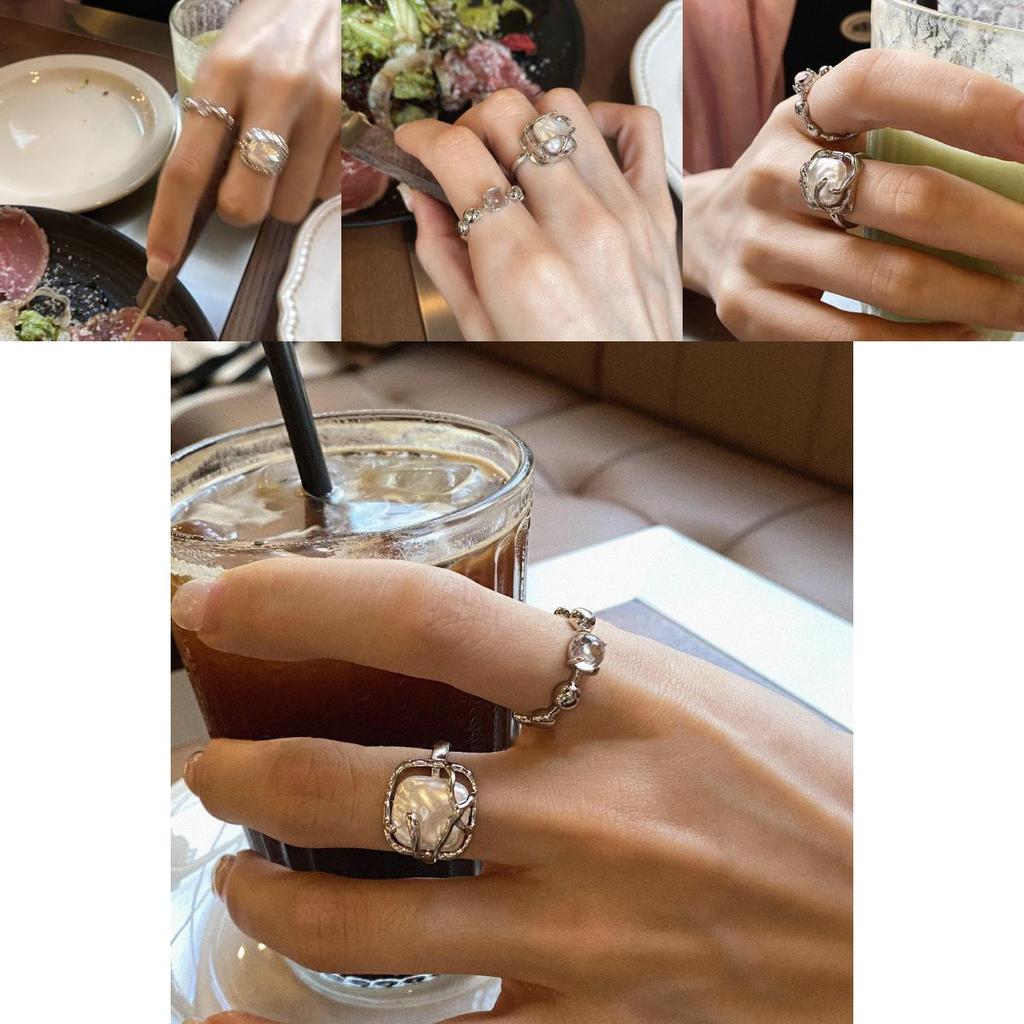 Chic 2023 Ins Style Retro Baroque Pearl Ring For Women Fashion Jewelry Accessory