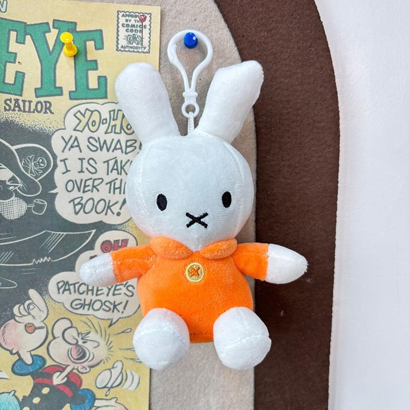 Miffys Rabbit Keychain Cute Cartoon Bunny Keyring Small Animal Doll Girls Backpack Pendant Car Key Holder Womens Bag Accessories